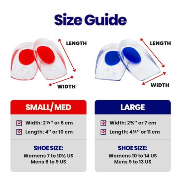 Gel Heel Cushions for Heel Pain Relief (3 Pairs) Plantar Fasciitis Heel Cups - Picture 4 of 7
